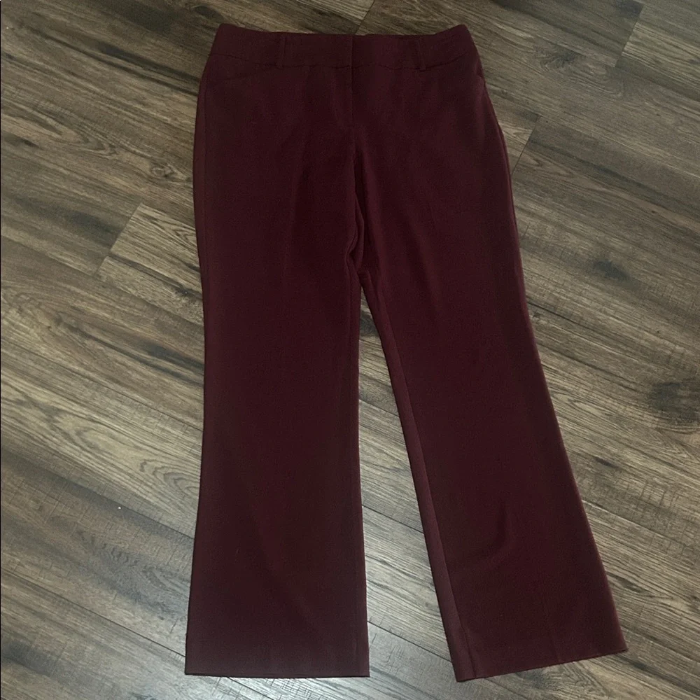 NY&Co 7th Avenue Dress Pants Women’s 14 Tall Burgundy- 36 in inseam - Picture 2 of 5